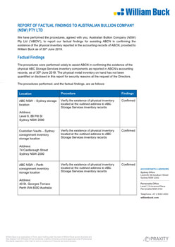 Report of factual findings june 2019